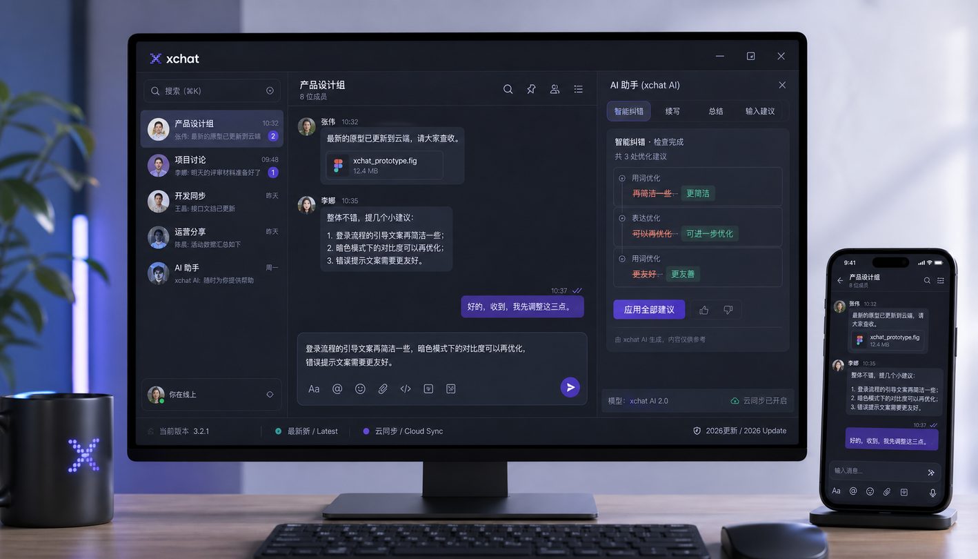 XChat 多平台互联终端界面矩阵